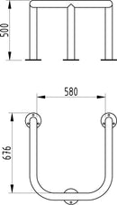 ACP11 Column Protector - 60mm Diameter, Galvanized Steel, Industrial Corner & Pillar Guard, Durable, Reflective Yellow Bands, Internal/External Use
