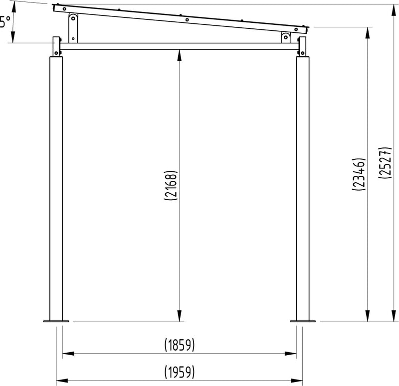 Bedford Cycle / Smoking Shelter Galvanised Steel Frame Open Sided