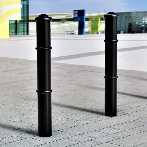 GFC1500 Ornamental Steel Bollard 1000mm - Galvanised, Concrete-in, 114mm Diameter, Durable, Decorative, Bolt-Down & Removable Options Available