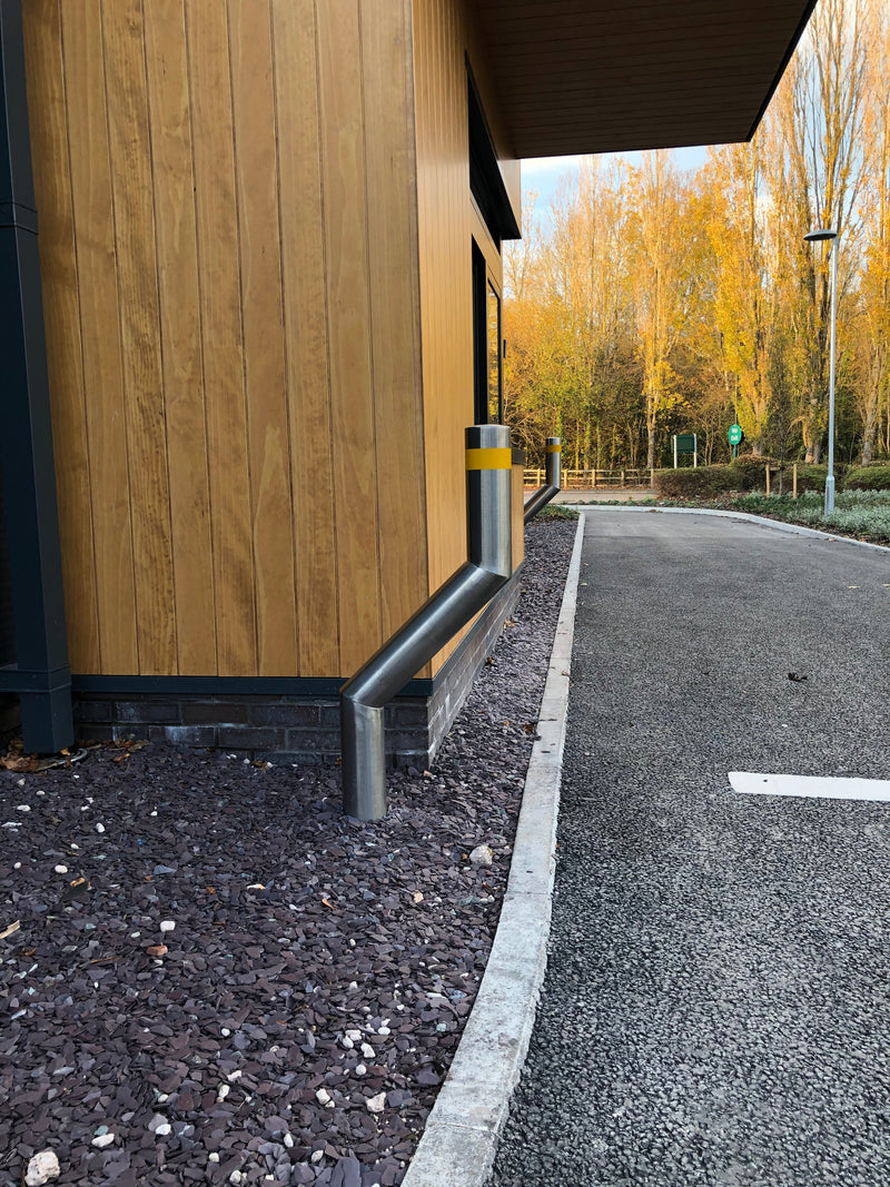 1100mm Cranked Bollard - Galvanised Steel or Stainless Steel, Traffic Calming, Pedestrian Protection, Removable, 2mm/3mm Thickness, Concrete In for Drive-Thru