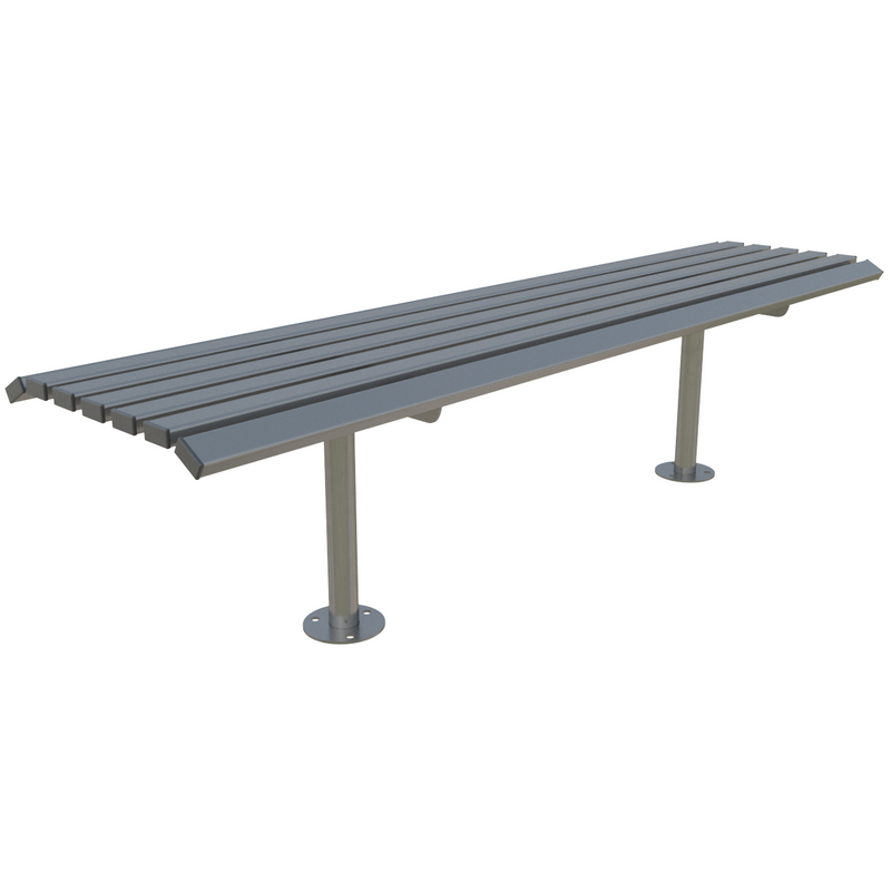 Drayton 1800mm Outdoor Bench - Galvanized Steel & Stainless Steel, High Traffic, Park, School, Town Centre Seating, Concrete In or Bolt Down Option