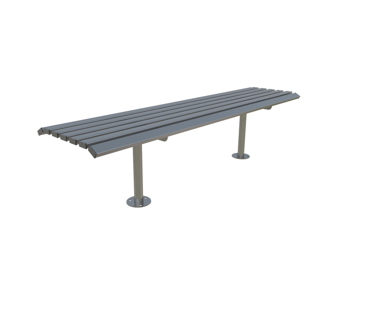 Drayton 1800mm Outdoor Bench - Galvanized Steel & Stainless Steel, High Traffic, Park, School, Town Centre Seating, Concrete In or Bolt Down Option