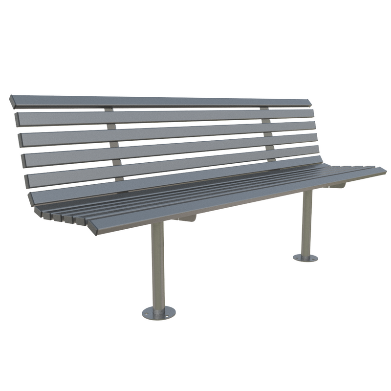 Drayton 1800mm Long Outdoor Seat, Galvanised Steel or Stainless Steel, Durable, Low Maintenance, Concrete or Bolt Down, Ideal for Parks & Schools