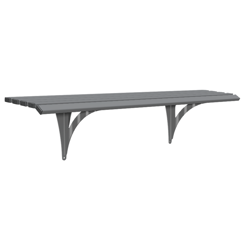 Drayton Wall Mounted Bench - Galvanized Steel, 1000mm/1800mm, Durable, Ideal for Commuter Stops, Marketplaces, Walkways, Waiting Areas, Coated Finish