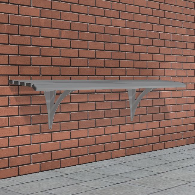 Drayton Wall Mounted Bench - Galvanized Steel, 1000mm/1800mm, Durable, Ideal for Commuter Stops, Marketplaces, Walkways, Waiting Areas, Coated Finish