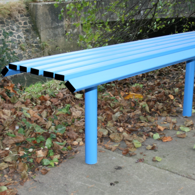 Drayton 1800mm Outdoor Bench - Galvanized Steel & Stainless Steel, High Traffic, Park, School, Town Centre Seating, Concrete In or Bolt Down Option