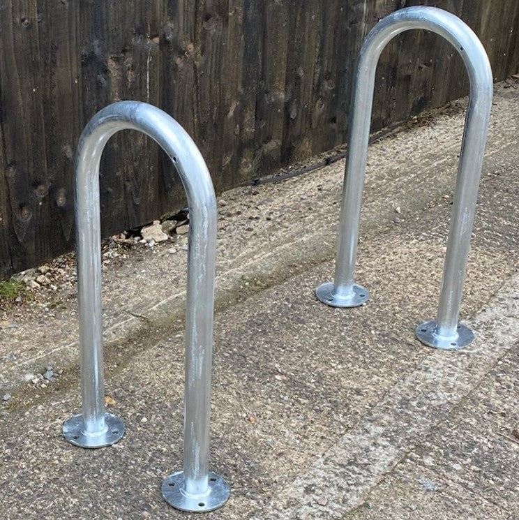 Eco Sheffield Cycle Stand - Galvanised Steel Tubular, 48mm Dia, Secure 1-2 Bikes, Flanged/Ragged, Stainless Steel Option, Durable & Weather-Resistant