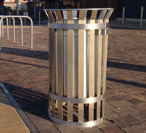 Heavy Duty Flared Top Metal Litter Bin