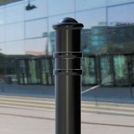 GFC1700 Ornamental Steel Bollard 1000mm, Galvanized & Coated, Mild Steel, Decorative, Concrete In, 114mm Diameter, Durable, Customizable Hooks & Chains