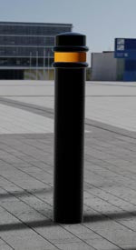 GFC 6R Ornamental Steel Bollard 1000mm - Galvanized Mild Steel, Concrete In, Cast Iron Caps & Rings, Bolt Down & Removable Options, Security Add-ons Available