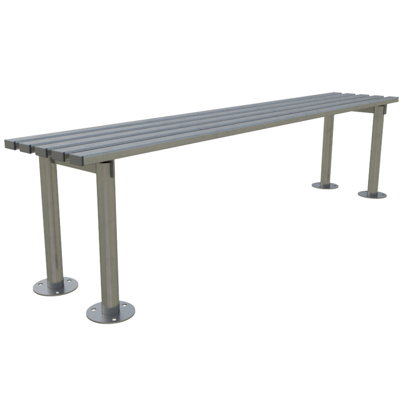 Haddon Bench 1800mm Long - Galvanised Steel, Concrete In or Bolt Down, Powder Coated Option, Durable for Parks, Schools & Public Spaces