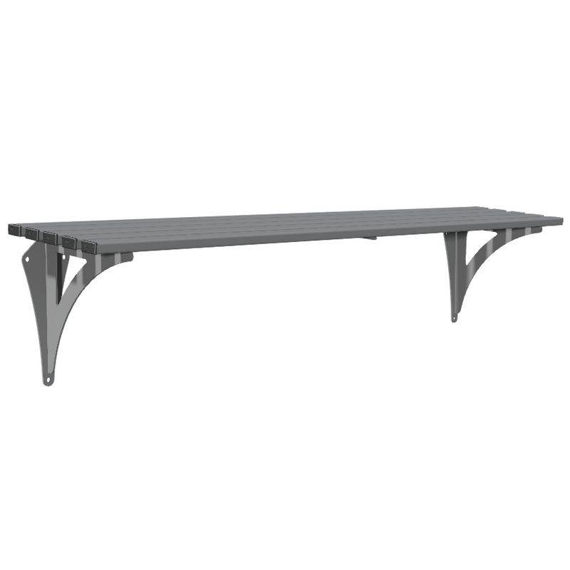 Haddon Wall Mounted Bench - 1000mm/1800mm, Steel or Stainless Steel, Galvanized & Coated, Outdoor Seating for Pedestrian Zones, Bus Stops, Marketplaces