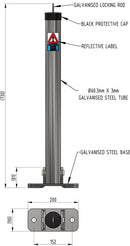 Slate Gray 750mm Toplok Parking Post