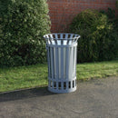Heavy Duty Flared Top Metal Litter Bin - 89L Capacity, Lockable Steel Liner, Galvanised or Stainless Steel, Ideal for Parks & High Traffic Areas