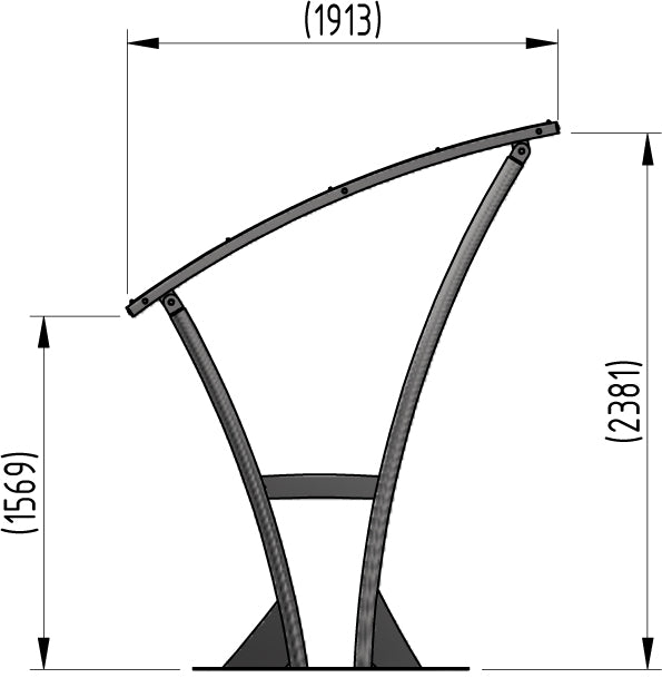 Newton Cycle Shelter Galvanised Steel Frame – Galvanised Roof Open Sided