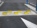 One Way Flow Plate for Traffic Control, Galvanized Steel, 200mm x 300mm, Vehicle Access, Traffic Flow Management, Rubber Buffer, Yellow Coating