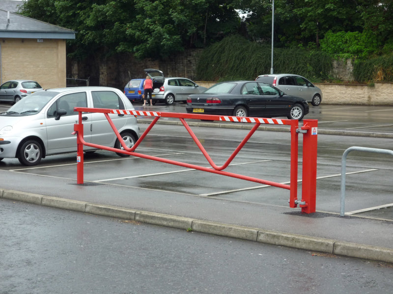 Manually Operated Swing Gate with Catch Post, Galvanised Steel, Self-Latching, Secure Commercial/Industrial Entrance, Lockable, Red (Custom Colours)