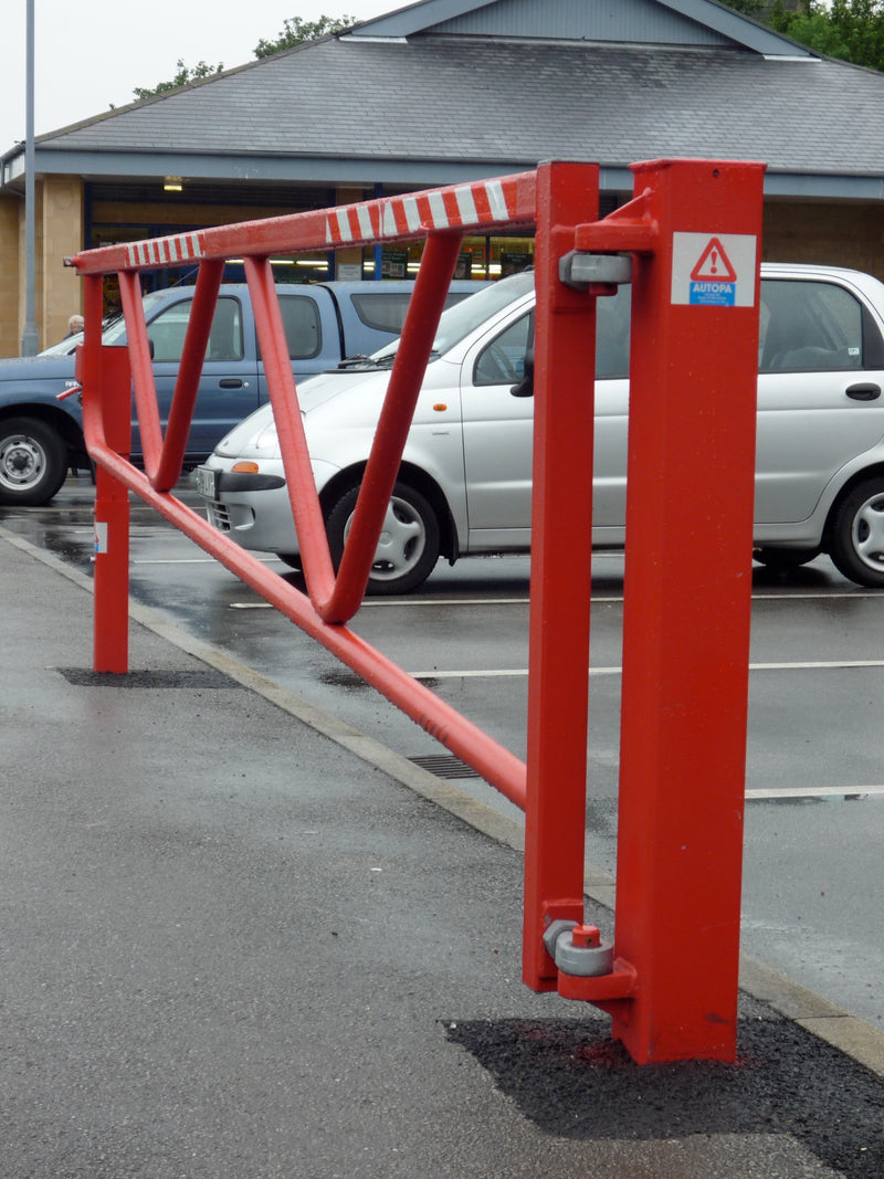 Manually Operated Swing Gate with Catch Post, Galvanised Steel, Self-Latching, Secure Commercial/Industrial Entrance, Lockable, Red (Custom Colours)