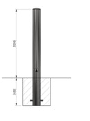 Dim Gray Plain Round Bollard 1200mm Above Ground