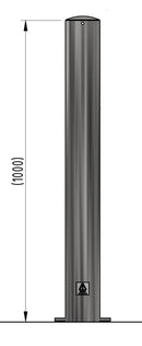 Stainless Steel Plain Round Bollard 1000mm Above Ground, 48mm-204mm, Traffic & Parking Control, Flanged or Removable, Grade 304/316, 2mm Wall Thickness