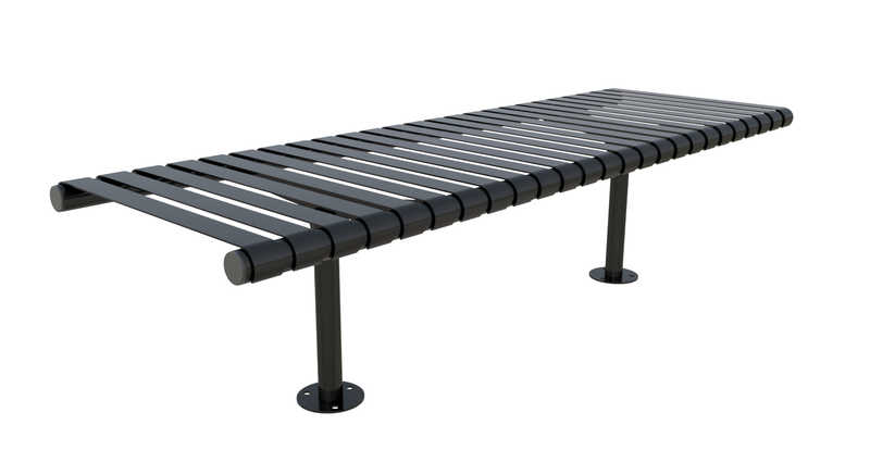 Rockingham 1750mm Bench, Galvanized Steel, Concrete or Bolt Down, Outdoor Seating for Schools & Public Areas, Stainless Steel & Colour Coated Options Available