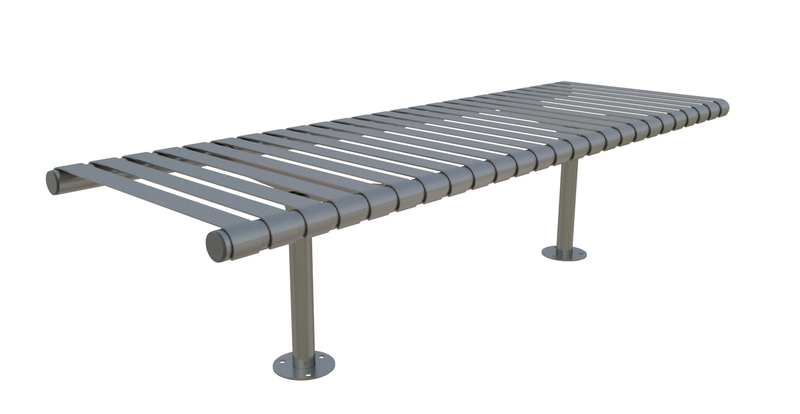 Rockingham 1750mm Bench, Galvanized Steel, Concrete or Bolt Down, Outdoor Seating for Schools & Public Areas, Stainless Steel & Colour Coated Options Available