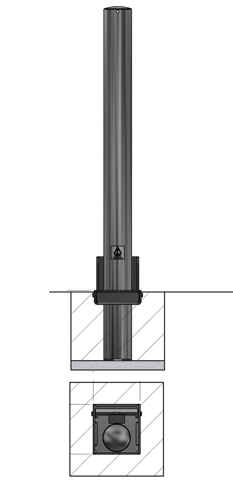 Stainless Steel Removable Bollard 60mm-204mm | 1000mm Above Ground | Ideal for Parking & Security