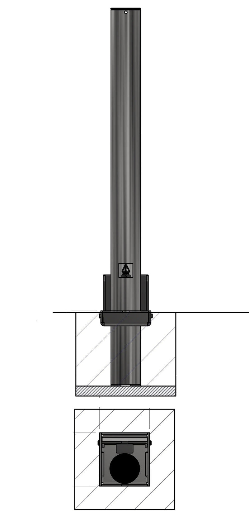 Dim Gray 900mm Removable Parking Post