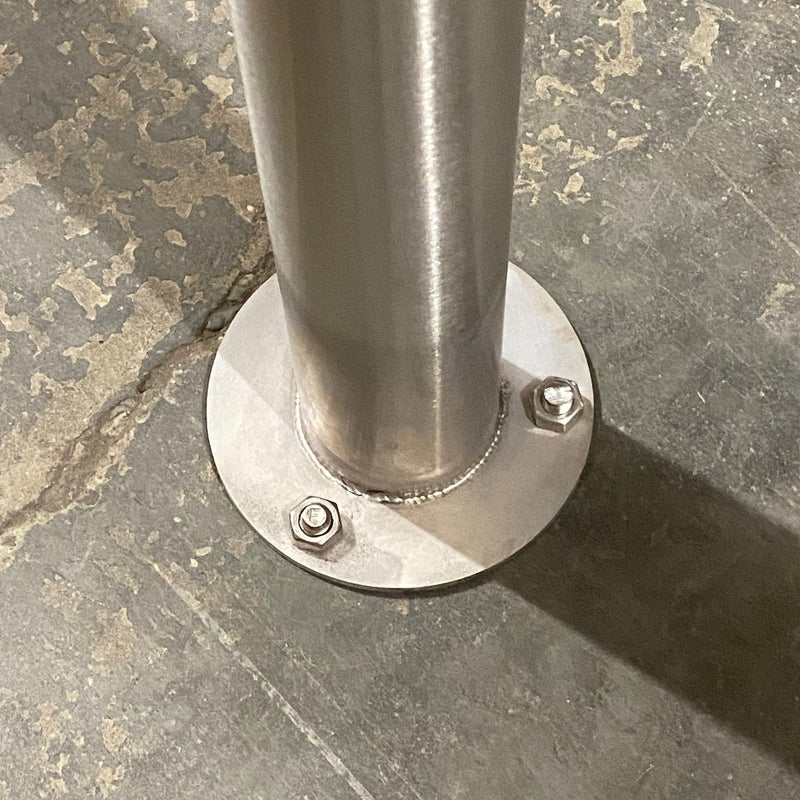 Stainless Steel Plain Round Bollard 1000mm Above Ground, 48mm-204mm, Traffic & Parking Control, Flanged or Removable, Grade 304/316, 2mm Wall Thickness