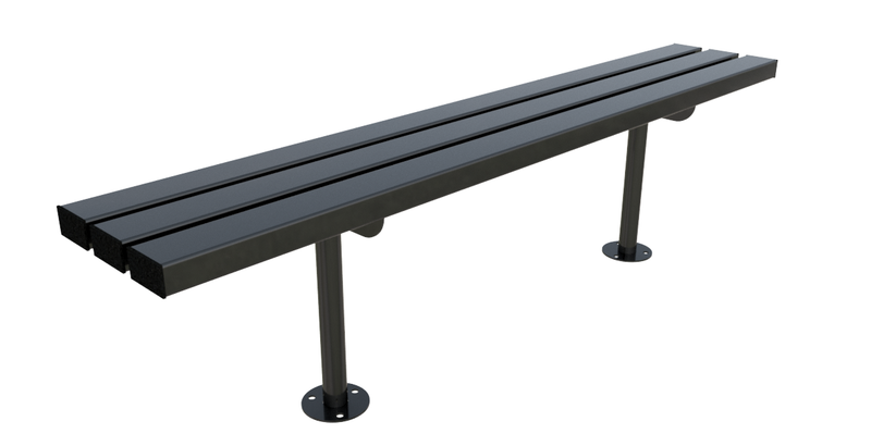 Triton 1800mm Bench 300 Galvanised Steel, Outdoor Public Seating, Durable, Powder-Coated Optional, Concrete-In or Bolt Down, Minimal Maintenance