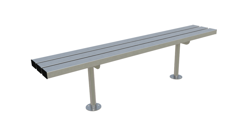 Triton 1800mm Bench 300 Galvanised Steel, Outdoor Public Seating, Durable, Powder-Coated Optional, Concrete-In or Bolt Down, Minimal Maintenance