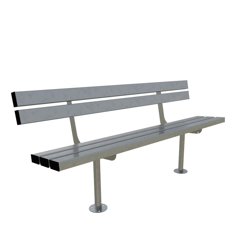 1800mm Galvanised Steel Triton Seat for Parks & Public Spaces, Concrete In or Bolt Down, Powder Coating Option, Minimal Maintenance, Robust Design