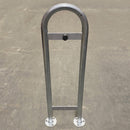 48mm Diameter Door Guard Stop - Galvanised Steel, Rubber Bumper, Wall Protection, Floor Mounted, Flanged/Ragged, Industrial & Commercial Use