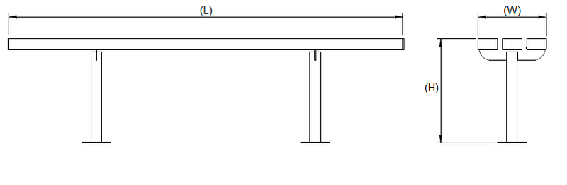 Bolt Down Triton Perch Bench 1000mm Galvanised