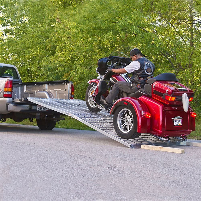 Extra-Wide Motorcycle Loading Ramp – Heavy-Duty, Foldable, Non-Slip, Single/Pair/Kit for Safe Trailer & Truck Loading