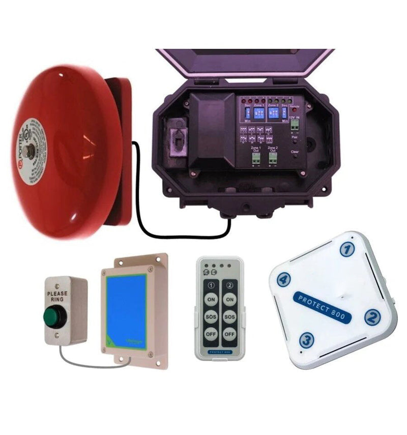 Wireless Commercial Bell Kit Included Push Button & Loud Bell (Adjustable Duration) & Additional Chime Receiver