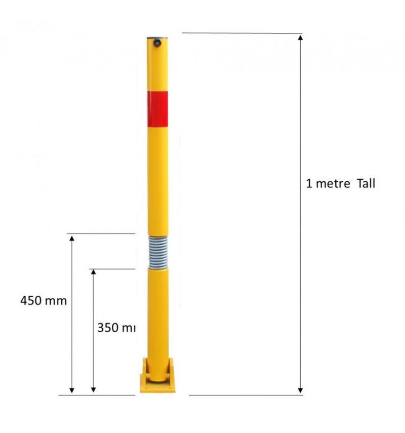 Yellow & Red Bendy Fold Down Parking Post