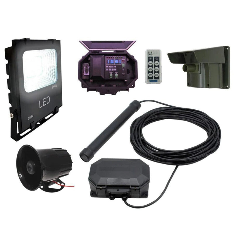 Security Floodlight & Siren Driveway Alarm With Outdoor Receiver, PIR & Vehicle Sensing Probe