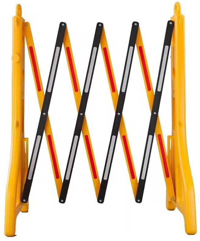 Expandable Plastic Barrier - Yellow/Black with Reflective