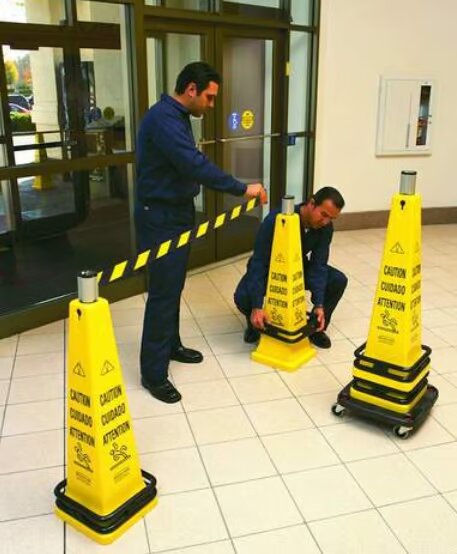 Portable Barricade Caution System - 1010mm x 318mm x 318mm