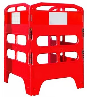 TRAFFIC-LINE 3 Gate Pedestrian Safety Barrier - HDPE, High Visibility, Reflective, Lightweight, Modular Design for Hazard Protection, 1000mm x 750mm