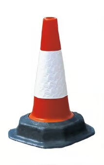 TRAFFIC-LINE 460mm Red Traffic Cone with D2 Reflective Sleeve & Recycled Base, BS EN 13422 Certified, Tear-Resistant for Road Safety & Traffic Management