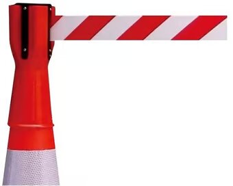 Safety Cone Topper with Retractable Warning Tape