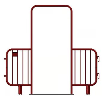 Crowd Control Walkway Barrier 2.3m - Red Pedestrian Entry/Exit Point for Fixed-Leg Barriers, Visible, Minimum Order 10 - UK Mainland Delivery Only