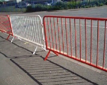 2.3m Long TempPed Pedestrian Barrier – Steel Crowd Control, Galvanized, Indoor/Outdoor Use, Safety Feet, Connects with Pins, Event & Site Barrier