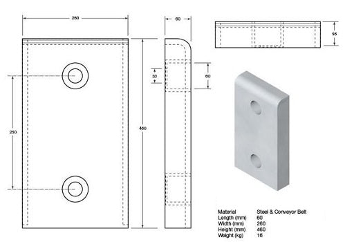 Light Gray Rubber Dock Bumper