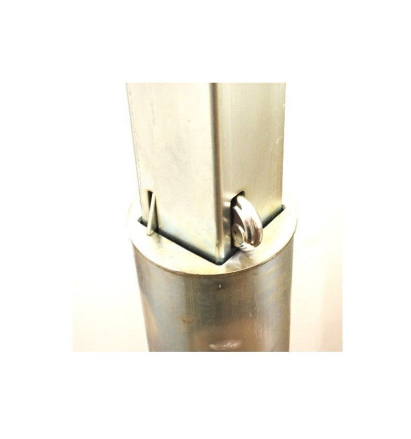 100mm Telescopic Galvanised Security Post – Retractable Anti-Ram Bollard with Padlock & Keys, Heavy-Duty Steel, Vehicle & Property Protection