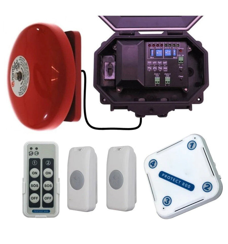 Twin Doorbell Wireless Commercial Bell Kit (With Adjustable Loud Bell) & Additional Chime Receiver